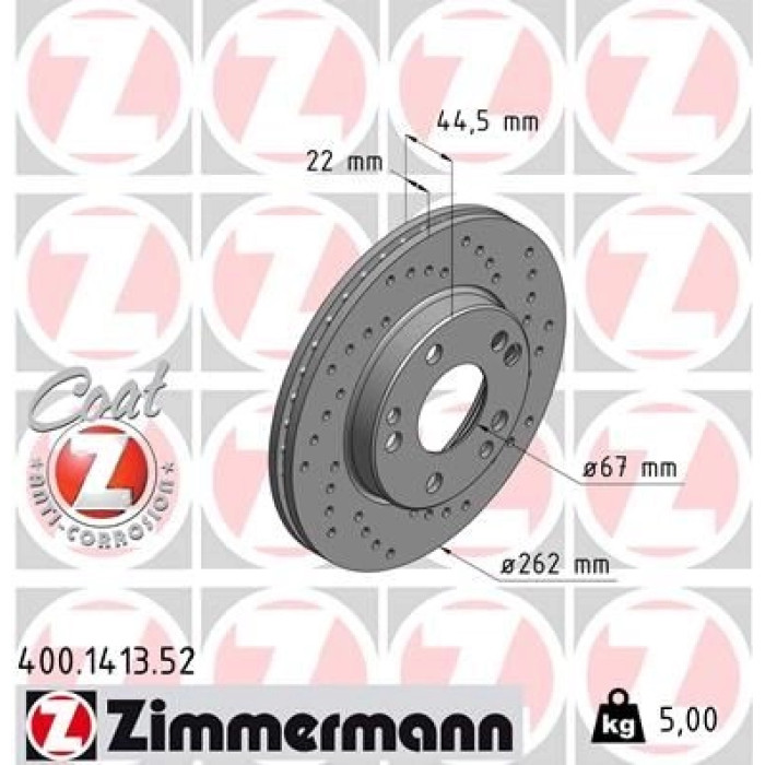 Zimmermann 400.1413.52 Bremsscheibe SPORT Z Zimmermann 400.1413.52 Bremsscheibe SPORT Z