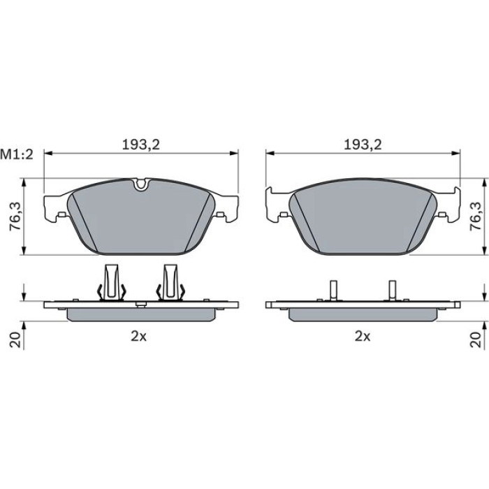 BOSCH 0 986 494 988 Bremsbelagsatz, Scheibenbremse BOSCH 0 986 494 988 Bremsbelagsatz, Scheibenbremse