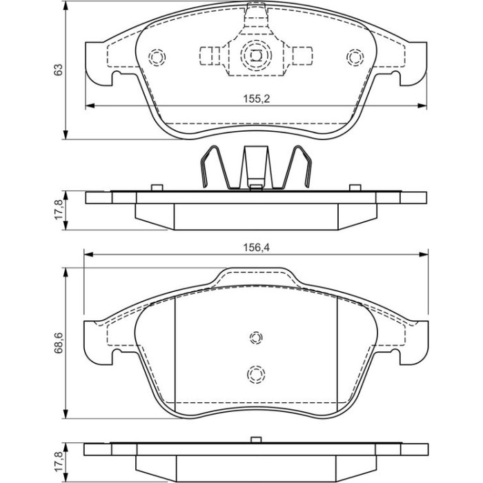 BOSCH 0 986 494 556 Bremsbelagsatz, Scheibenbremse