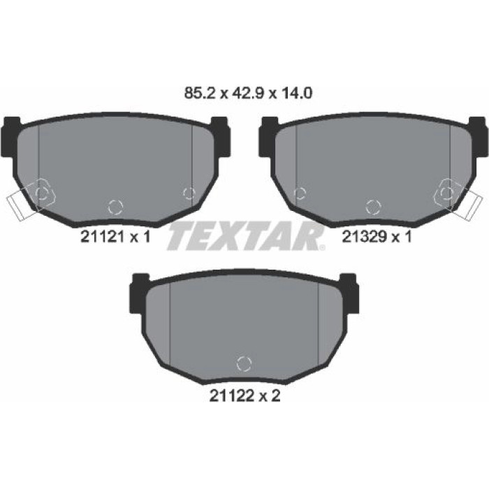 Textar 2112102 Bremsbelagsatz, Scheibenbremse