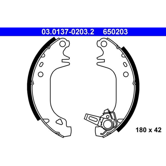 ATE 03.0137-0203.2 Bremsbackensatz ATE 03.0137-0203.2 Bremsbackensatz