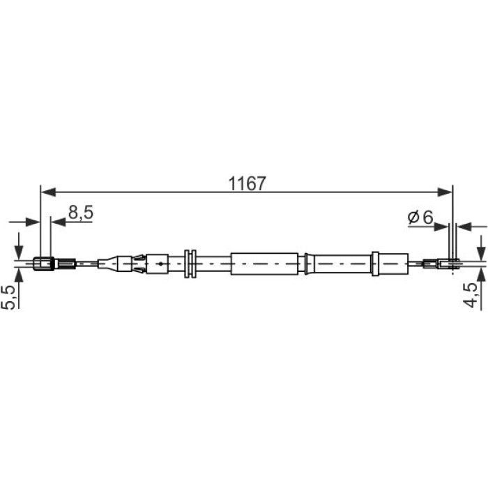 BOSCH 1 987 477 199 Seilzug, Feststellbremse BOSCH 1 987 477 199 Seilzug, Feststellbremse
