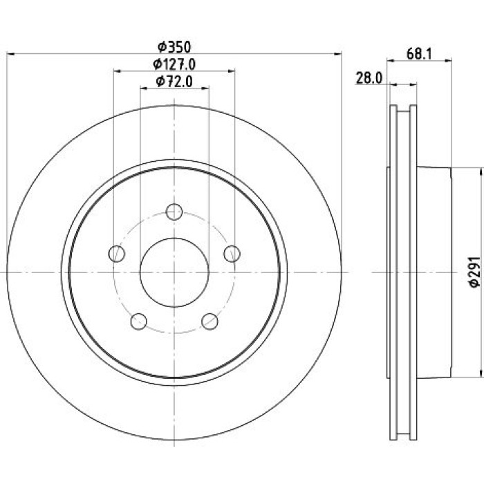 Hella 8DD 355 120-911 Bremsscheibe PRO Hella 8DD 355 120-911 Bremsscheibe PRO