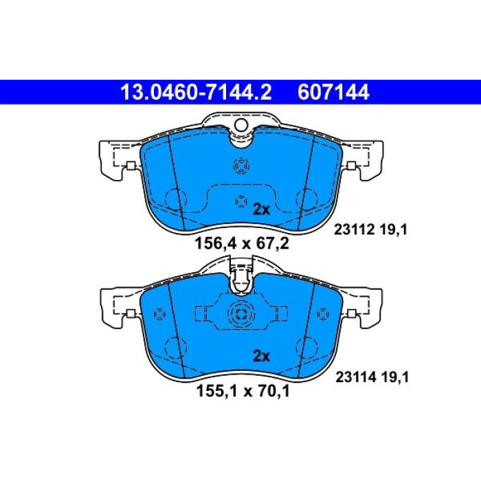 ATE 13.0460-7144.2 Bremsbelagsatz, Scheibenbremse