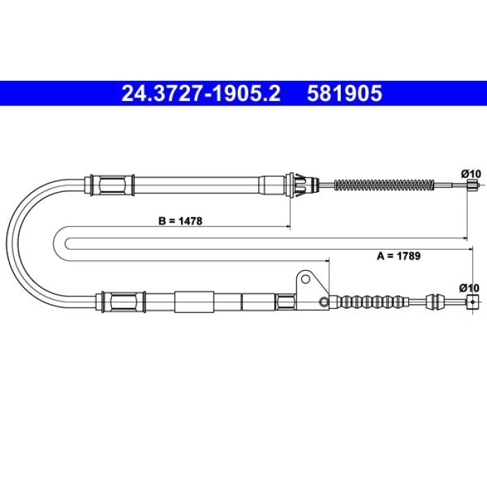 ATE 24.3727-1905.2 Seilzug, Feststellbremse