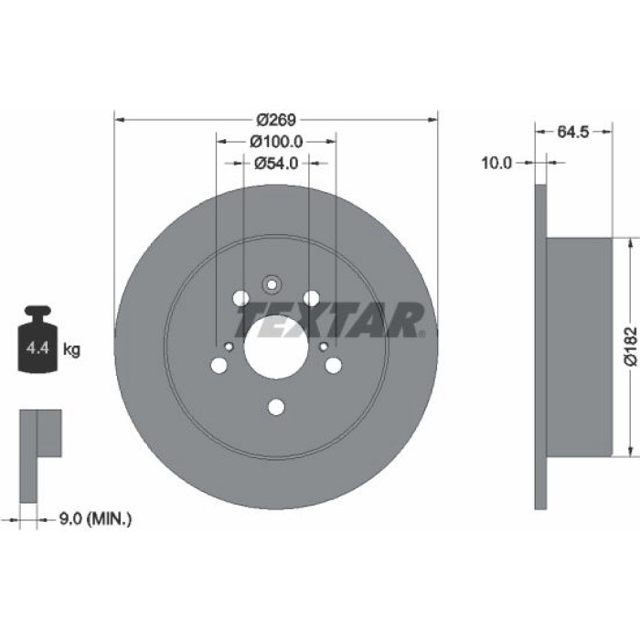 Textar 92070800 Bremsscheibe Textar 92070800 Bremsscheibe