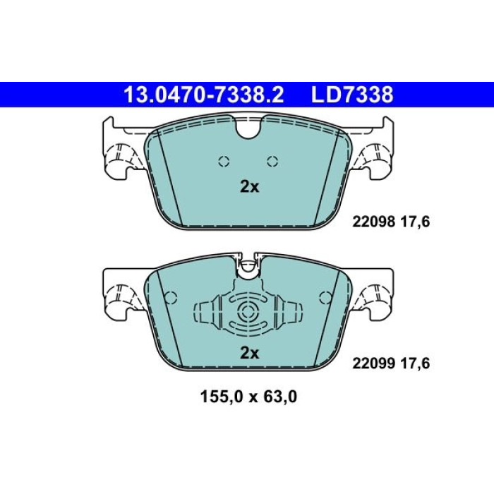 ATE 13.0470-7338.2 Bremsbelagsatz, Scheibenbremse Ceramic