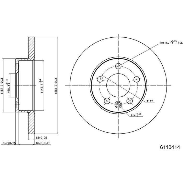 Metzger 6110414 Bremsscheibe