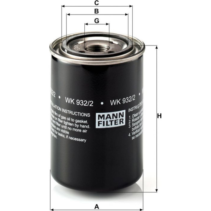 Mann-Filter WK 932/2 Kraftstofffilter Mann-Filter WK 932/2 Kraftstofffilter