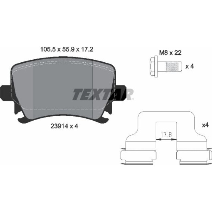 Textar 2391481 Bremsbelagsatz, Scheibenbremse epad