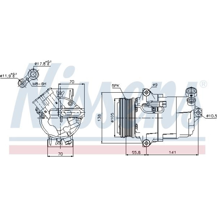 Nissens 89038 Kompressor, Klimaanlage FIRST FIT Nissens 89038 Kompressor, Klimaanlage FIRST FIT