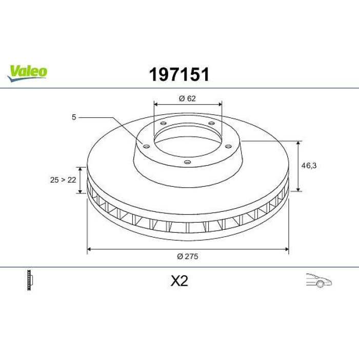 Valeo 197151 Bremsscheibe