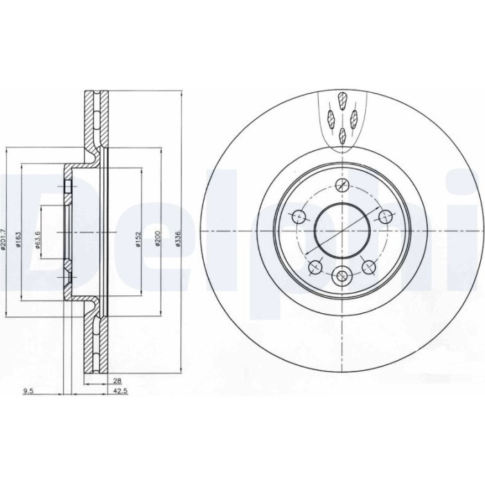 Delphi BG9077 Bremsscheibe