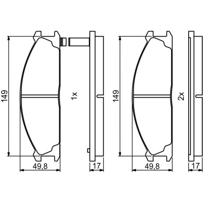 BOSCH 0 986 494 848 Bremsbelagsatz, Scheibenbremse BOSCH 0 986 494 848 Bremsbelagsatz, Scheibenbremse