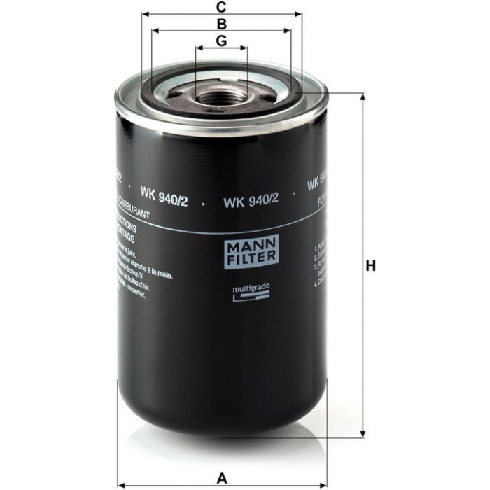 Mann-Filter WK 940/2 Kraftstofffilter