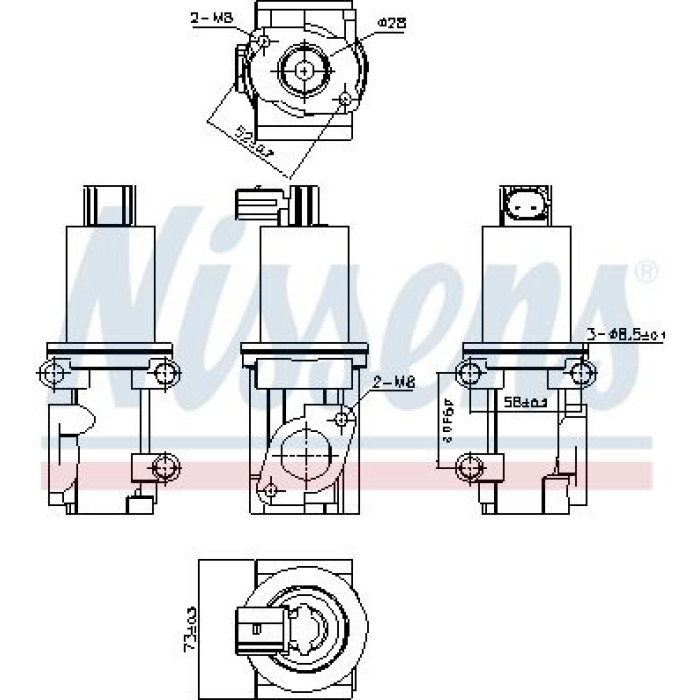 Nissens 98185 AGR-Ventil FIRST FIT Nissens 98185 AGR-Ventil FIRST FIT