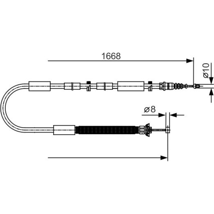 BOSCH 1 987 477 911 Seilzug, Feststellbremse BOSCH 1 987 477 911 Seilzug, Feststellbremse