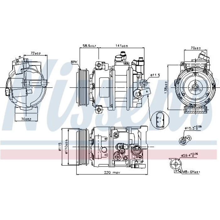 Nissens 89211 Kompressor, Klimaanlage FIRST FIT