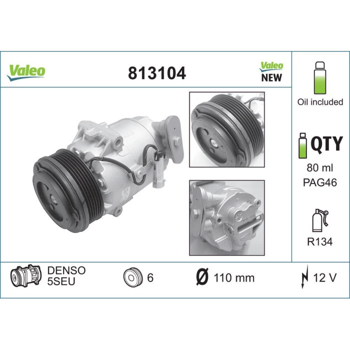 Valeo 813104 Kompressor, Klimaanlage CORE-FLEX Valeo 813104 Kompressor, Klimaanlage CORE-FLEX