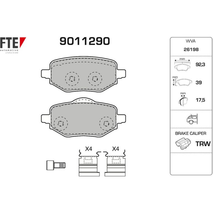 FTE 9011290 Bremsbelagsatz, Scheibenbremse FTE 9011290 Bremsbelagsatz, Scheibenbremse