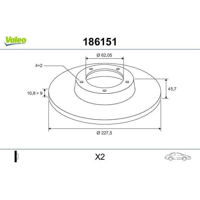 Valeo 186151 Bremsscheibe Valeo 186151 Bremsscheibe