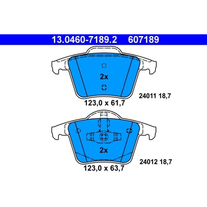 ATE 13.0460-7189.2 Bremsbelagsatz, Scheibenbremse ATE 13.0460-7189.2 Bremsbelagsatz, Scheibenbremse