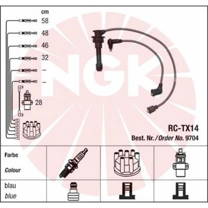 NGK 9704 Zündleitungssatz NGK 9704 Zündleitungssatz