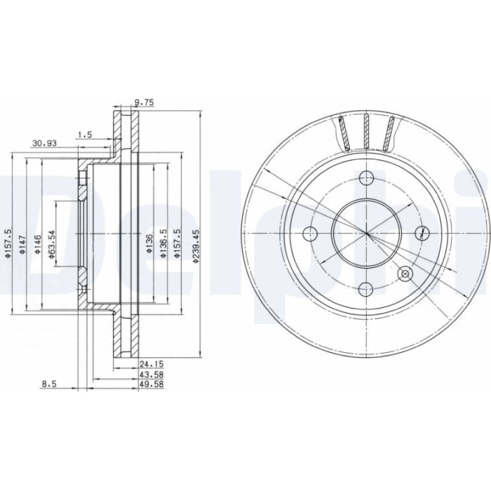 Delphi BG2367 Bremsscheibe Delphi BG2367 Bremsscheibe