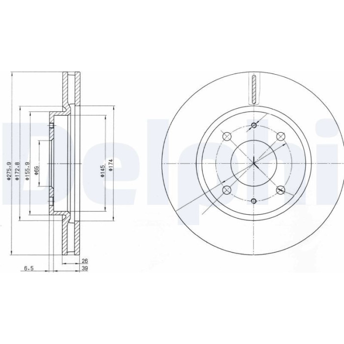 Delphi BG4068 Bremsscheibe