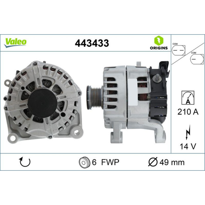 Valeo 443433 Generator ORIGINS Valeo 443433 Generator ORIGINS