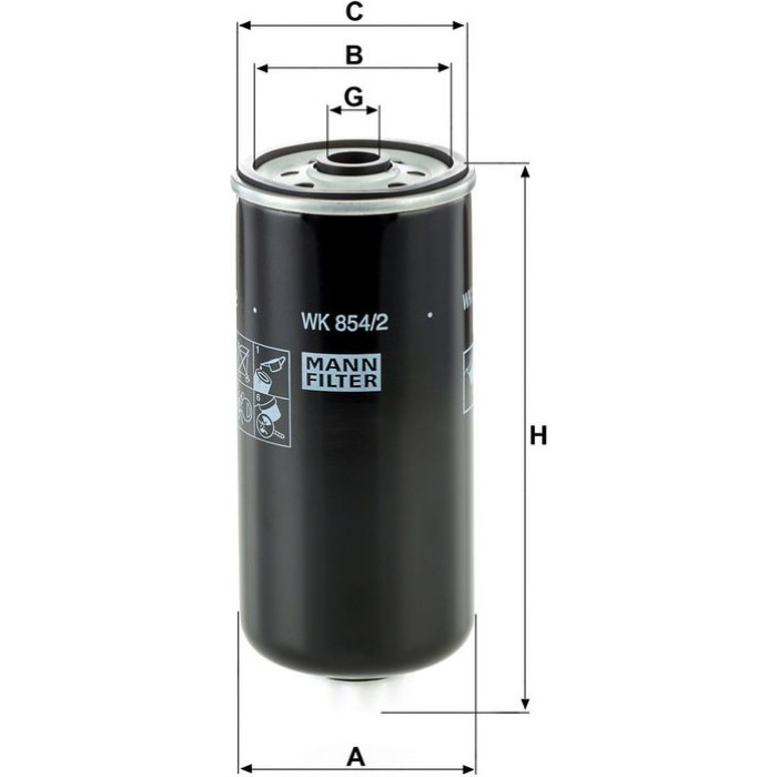 Mann-Filter WK 854/2 Kraftstofffilter Mann-Filter WK 854/2 Kraftstofffilter