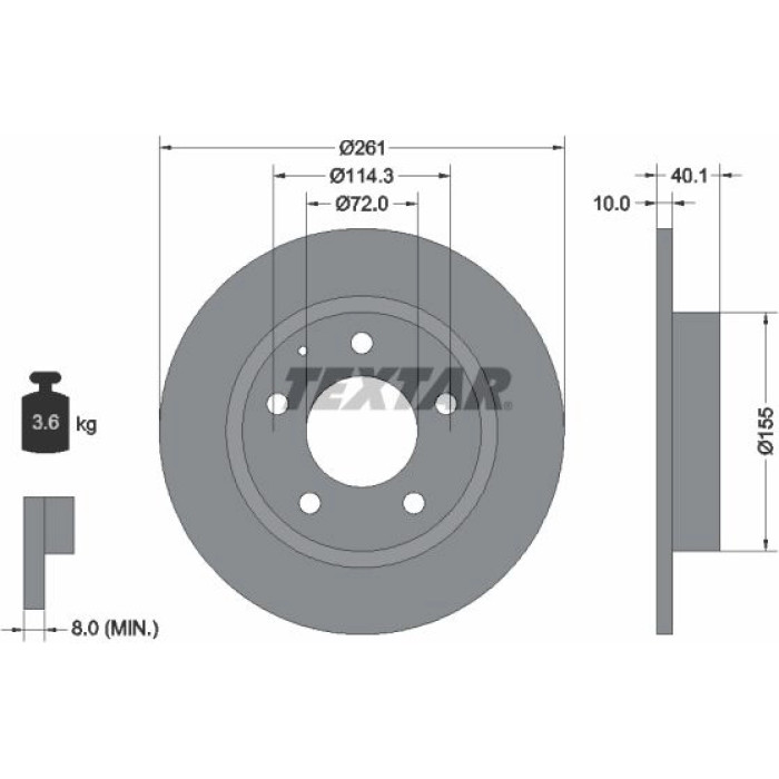 Textar 92062100 Bremsscheibe Textar 92062100 Bremsscheibe