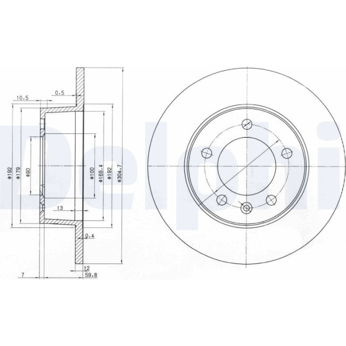 Delphi BG3681C Bremsscheibe Delphi BG3681C Bremsscheibe