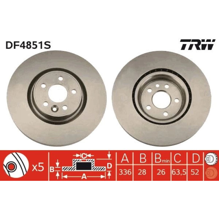 TRW DF4851S Bremsscheibe SINGLE
