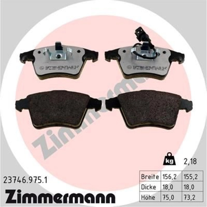 Bremsbelagsatz, Scheibenbremse 23746.975.1 Bremsbelagsatz, Scheibenbremse 23746.975.1