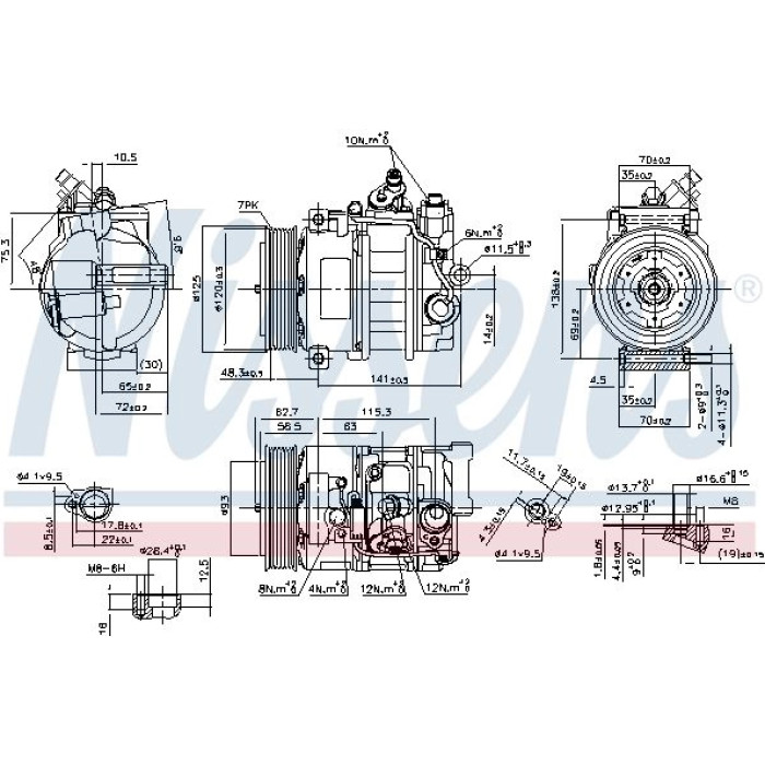 Nissens 890322 Kompressor, Klimaanlage FIRST FIT