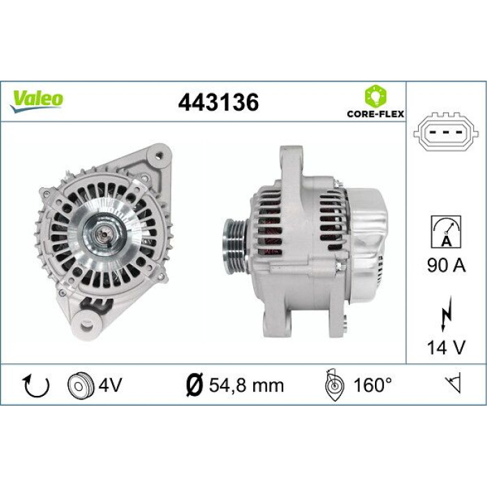 Valeo 443136 Generator CORE-FLEX Valeo 443136 Generator CORE-FLEX