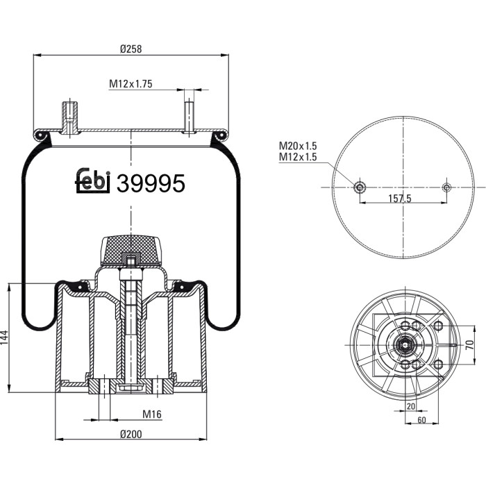 FEBI BILSTEIN 39995 Federbalg, Luftfederung