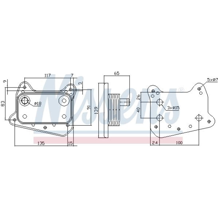 Nissens 90581 Ölkühler, Motoröl