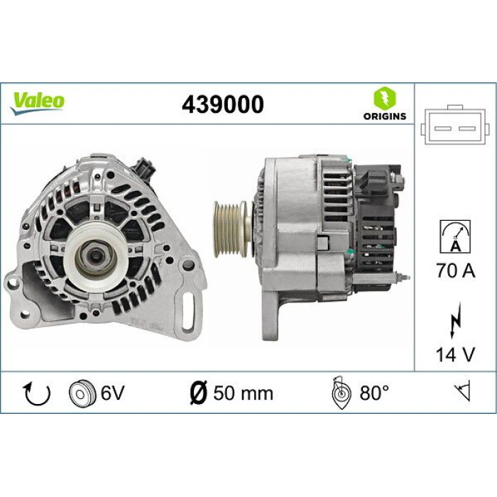 Valeo 439000 Generator ORIGINS - NEW O.E. TECHNOLOGIE Valeo 439000 Generator ORIGINS - NEW O.E. TECHNOLOGIE