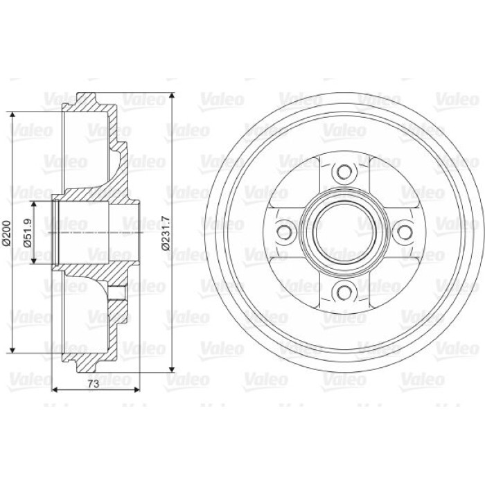Valeo 237114 Bremstrommel