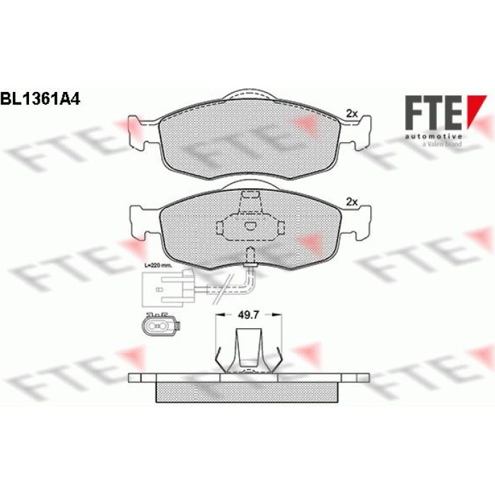 FTE 9010140 Bremsbelagsatz, Scheibenbremse FTE 9010140 Bremsbelagsatz, Scheibenbremse