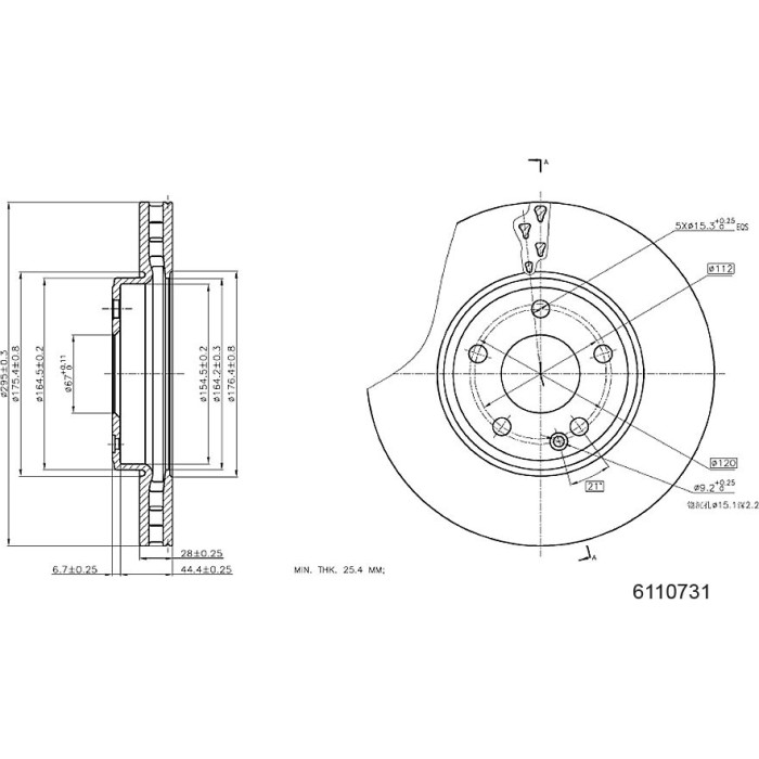 Metzger 6110731 Bremsscheibe