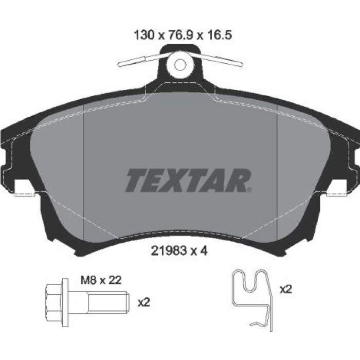 Textar 2198304 Bremsbelagsatz, Scheibenbremse Q+
