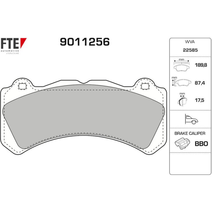 FTE 9011256 Bremsbelagsatz, Scheibenbremse