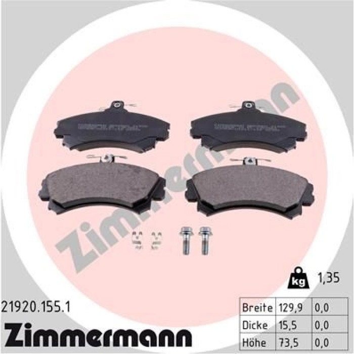 Zimmermann 21920.155.1 Bremsbelagsatz, Scheibenbremse Zimmermann 21920.155.1 Bremsbelagsatz, Scheibenbremse