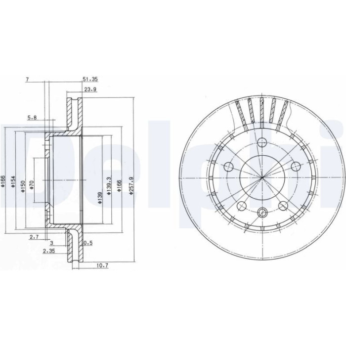 Delphi BG2384 Bremsscheibe Delphi BG2384 Bremsscheibe