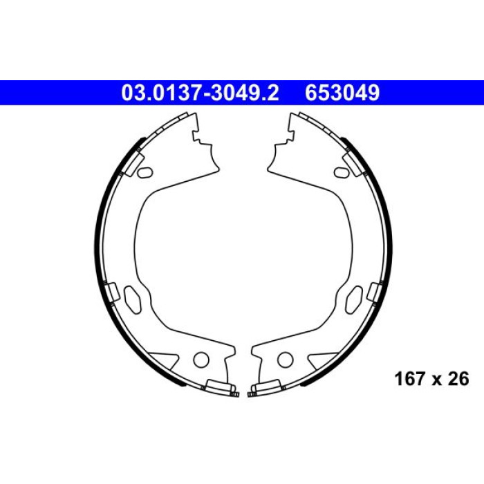 ATE 03.0137-3049.2 Bremsbackensatz, Feststellbremse ATE 03.0137-3049.2 Bremsbackensatz, Feststellbremse
