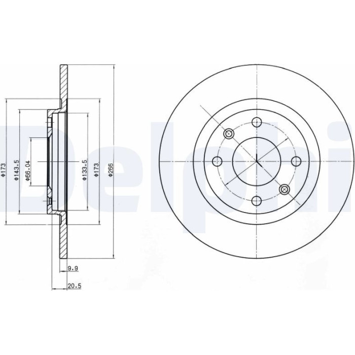 Delphi BG2308 Bremsscheibe Delphi BG2308 Bremsscheibe
