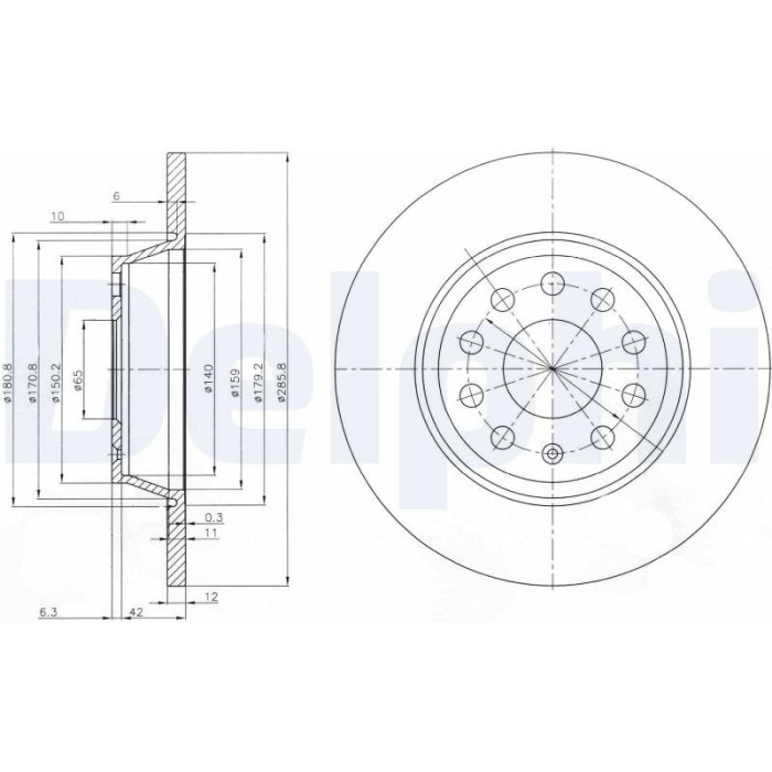 Delphi BG3954 Bremsscheibe Delphi BG3954 Bremsscheibe
